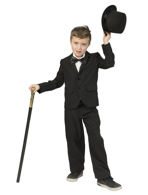 Colbert zwart kinderen zijaanzicht – verkleedkleding