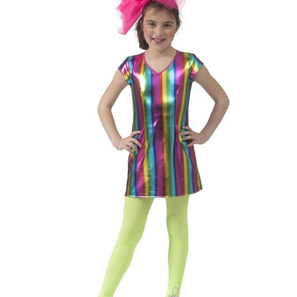 Regenboog jurkje Rany meiden zijaanzicht – verkleedkleding