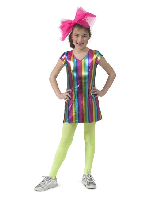 Regenboog jurkje Rany meiden zijaanzicht – verkleedkleding