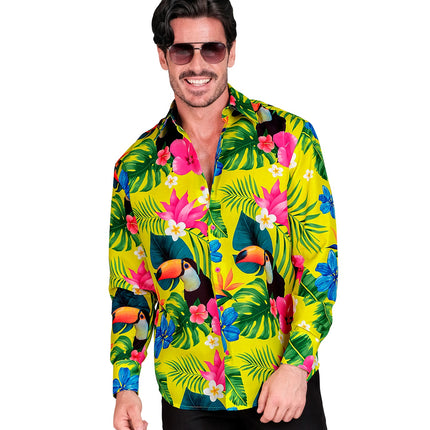 Neon tropicana hawaiihemd Troy - kleurrijke verkleedblouse heren themafeest