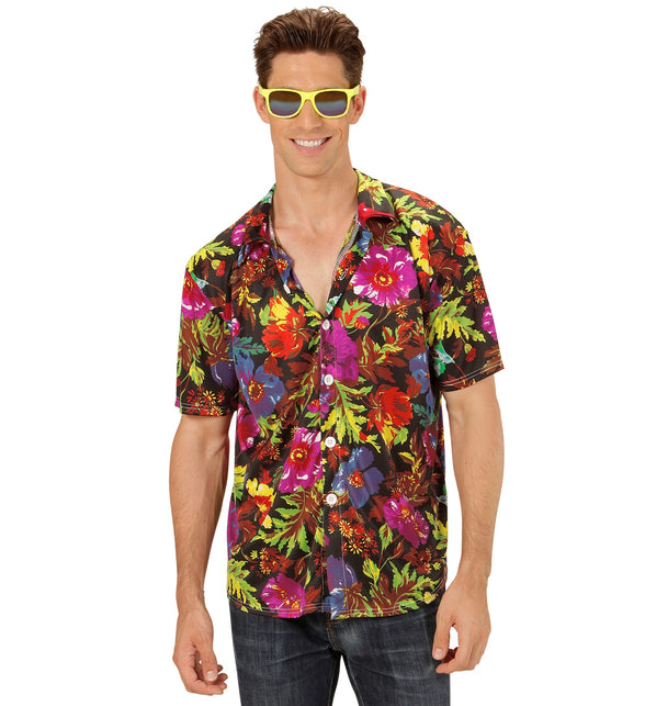 Hawaii shirt tropical - zwart aloha hemd met tropische print voor beach party