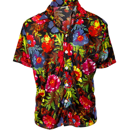 Hawaii shirt tropical detail - zwarte aloha blouse cubaans havanna tropisch