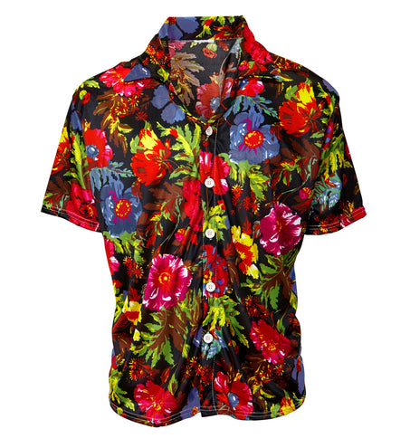 Hawaii shirt tropical detail - zwarte aloha blouse cubaans havanna tropisch