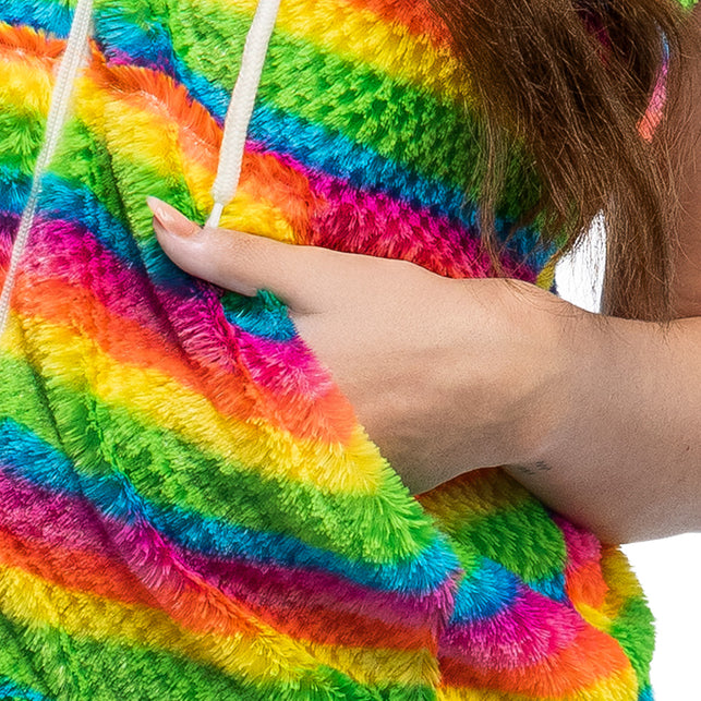 Bodywarmer Fluffy regenboog detail Pride