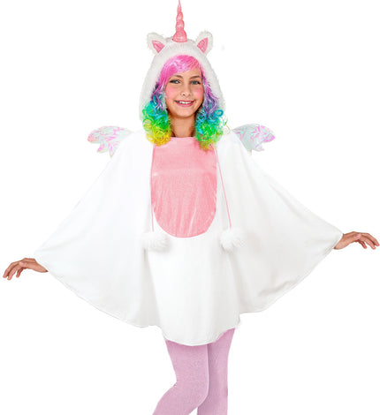 Eenhoorn poncho met muts kinderen - kleurrijke unicorn poncho met capuchon voor kinderen