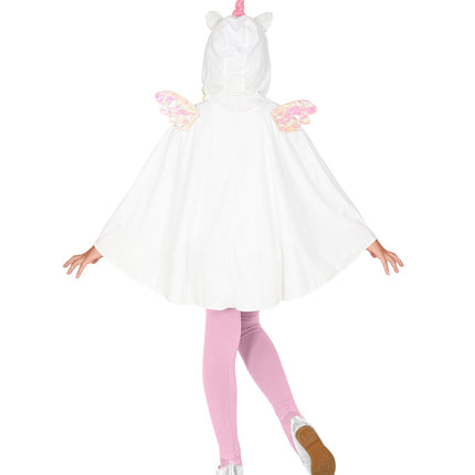 Unicorn poncho kind close-up - eenhoorn cape met muts dierenpak meisjes
