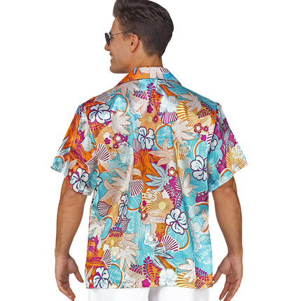 Tropisch Hawaiihemd gedragen, kleurrijk aloha shirt strandfeest