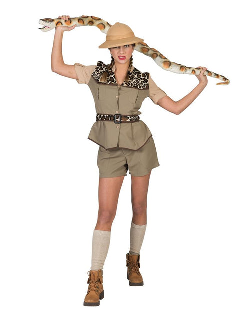 Safari outfit vrouw zijaanzicht – verkleedkleding