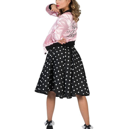 Roze Grease jasje Pink lady achterkant – carnaval outfit