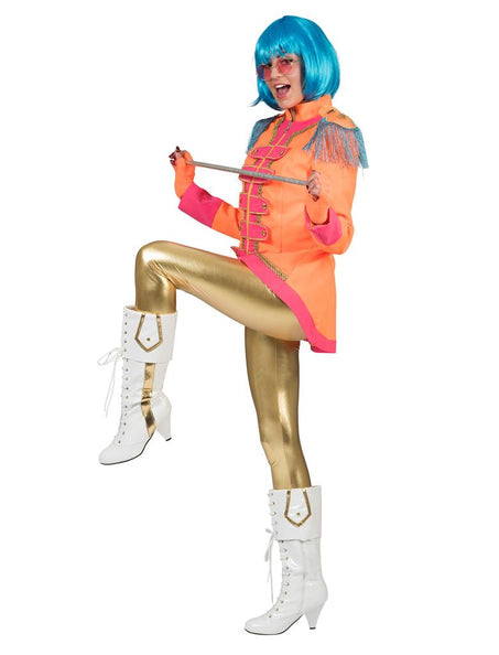 Beatles slipjas oranje zijaanzicht – verkleedkleding