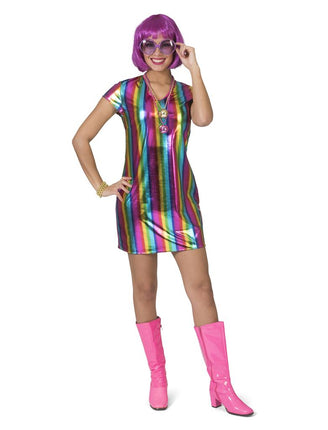 Regenboog pakje Ronda dames vooraanzicht – carnavalskostuum
