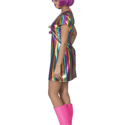 Regenboog pakje Ronda dames zijaanzicht – verkleedkleding