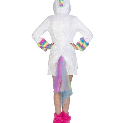 Unicorn Regenboog pak Lot dames achterkant – carnaval outfit