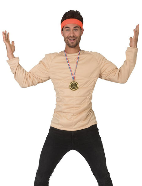 Spierballen shirt Rambo heren vooraanzicht – carnavalskostuum