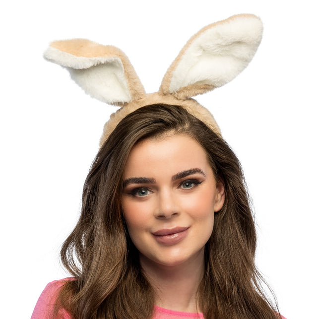 Diadeem Spring bunny konijnenoren roze wit Pasen