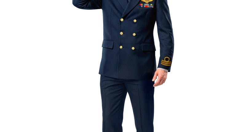 Marine kapitein colbert voor heren vooraanzicht – verkleedkleding