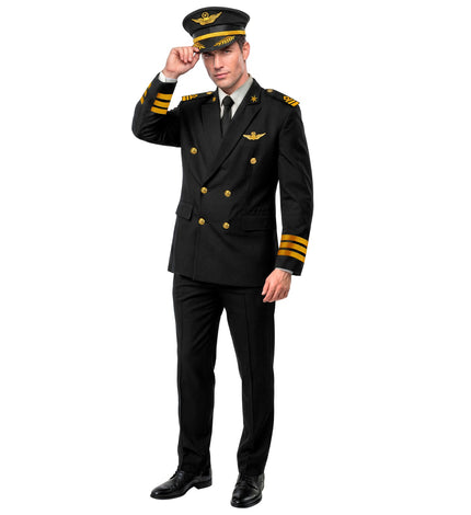 Piloot colbert voor heren vooraanzicht – verkleedkleding