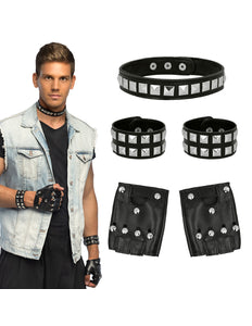 Set Punk accessoires spikes halsband choker