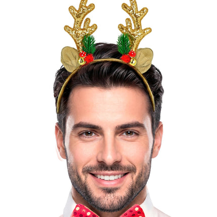 Rendier hoofddeksel glitter goud sfeerbeeld – accessoires