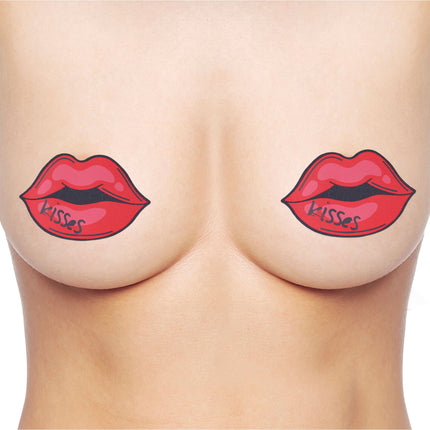 2 tepelstickers rode lippen
