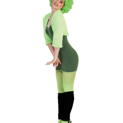 Neon groene netjurkjes voor feestjes zijaanzicht – verkleedkleding