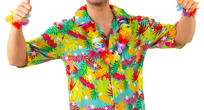 Aloha shirt Demi met palm print vooraanzicht – carnavalskostuum