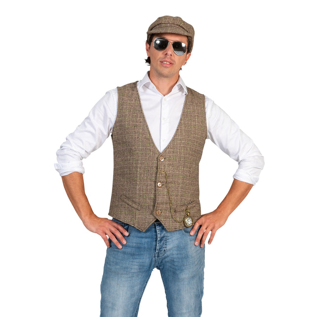 Boeren vestje Gino jaren 20 zijaanzicht – verkleedkleding
