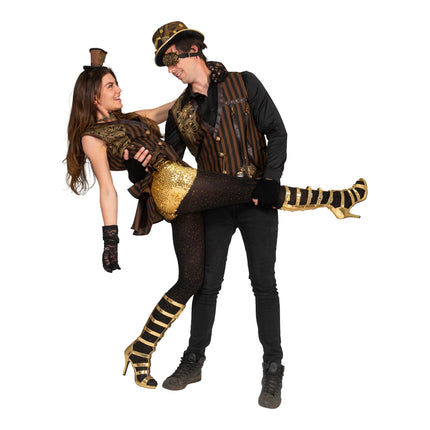Steampunk pak Stanley detailopname – carnaval verkleedpak