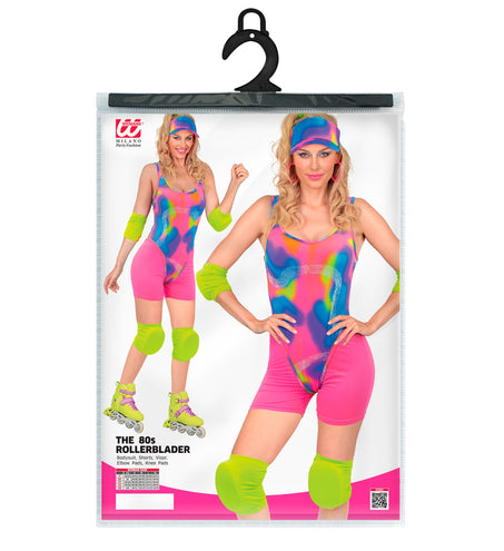 Jaren 80 rollerblader kostuum voor dames totaalbeeld – kostuums