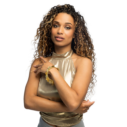 Armband Nefertari smal goud gedragen