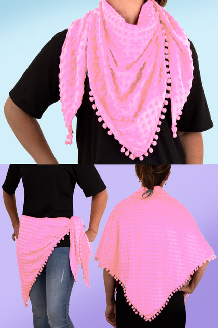 Driehoek sjaal Bubble pastel roze — foto 3