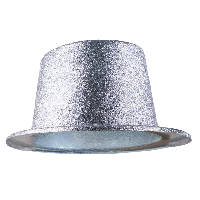 Zilveren hoge hoed met glitters — foto 2