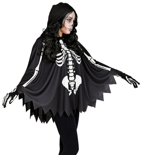 Skelet poncho halloween volwassenen — foto 2
