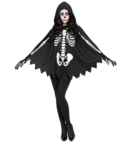 Skelet poncho halloween volwassenen — foto 4