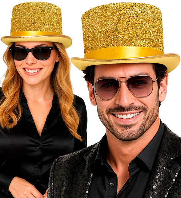Hoge hoed goud glitter lurex — foto 2