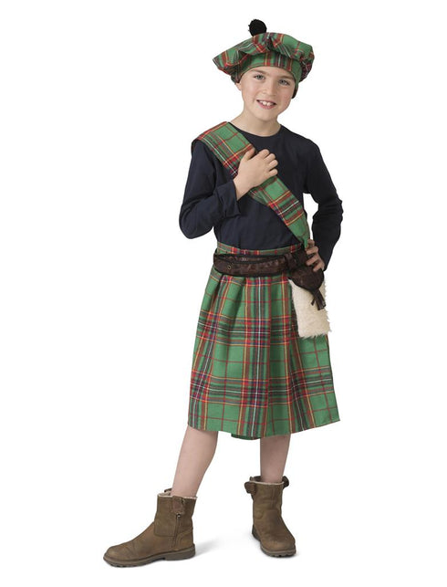 Groene Schotse kilt kinderen