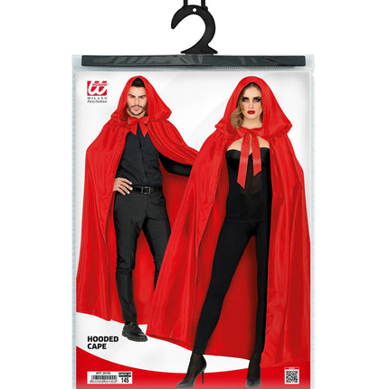 Satijnen cape rood met muts — foto 2