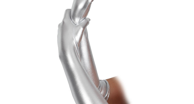 Lange handschoenen in zilver