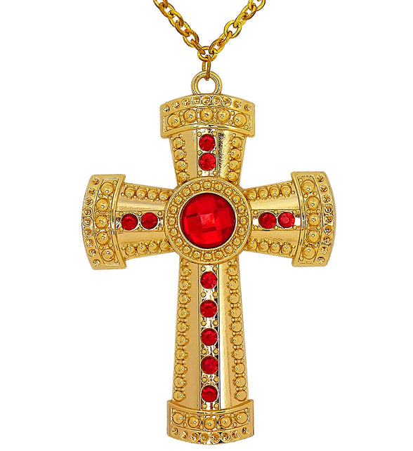 Kruis met edelsteen aan ketting