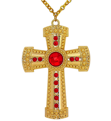 Kruis met edelsteen aan ketting