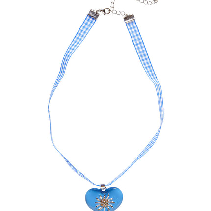 Halsketting met azuurblauw hart en edelweiss — foto 2