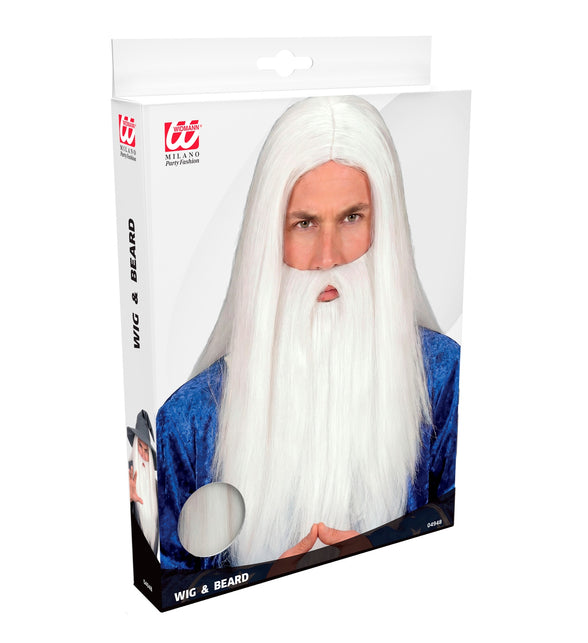 Pruik met witte tovenaars baard — foto 2