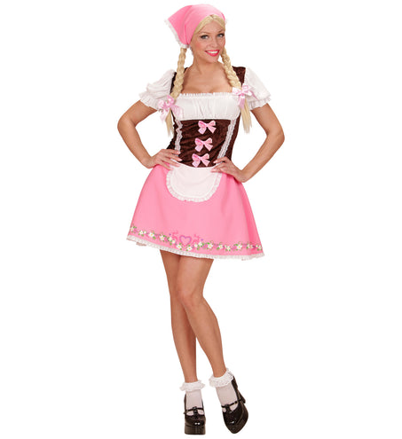 Dirndl jurkje roze dames