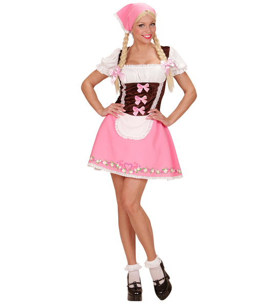 Dirndl jurkje roze dames