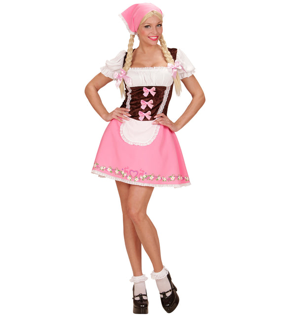 Dirndl jurkje roze dames