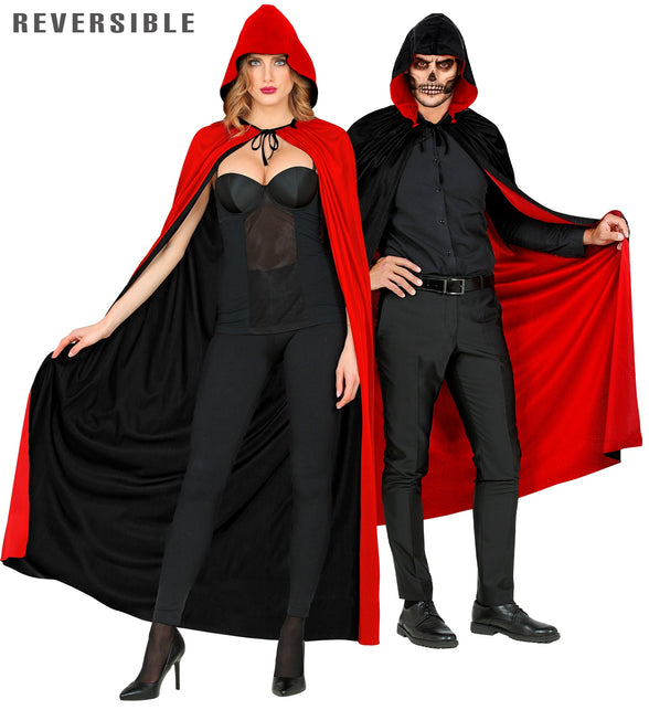 Dubbelzijdige cape rood zwart