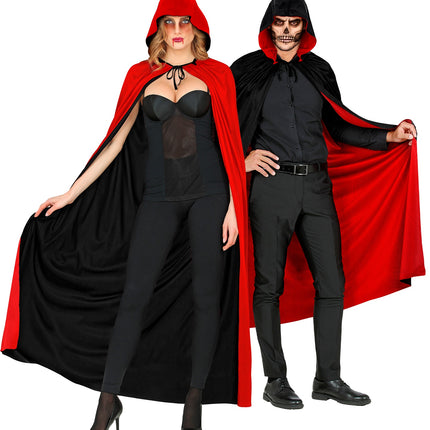 Dubbelzijdige cape rood zwart — foto 4