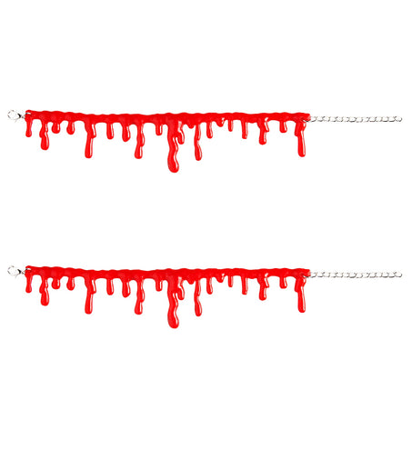 Armband bloeddruppels in fel rood met zilverkleurig schakelkettinkje en karabijnsluiting