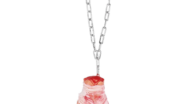 Decoratie Bloederige hand ketting 63 cm Halloween horror