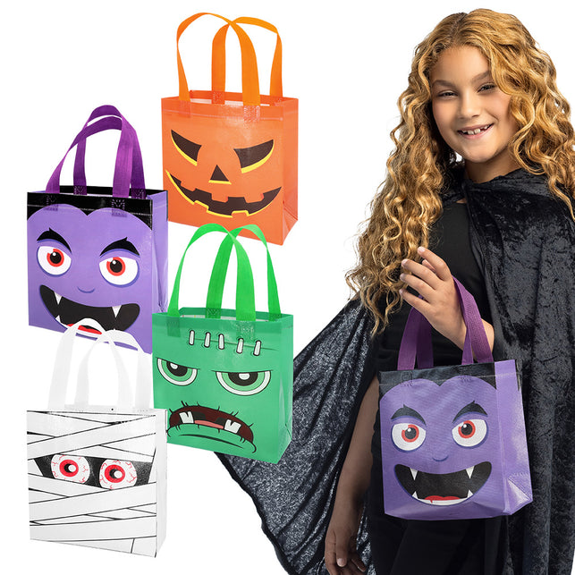 Halloween tasje 24 x 19,5 cm trick or treat assorti